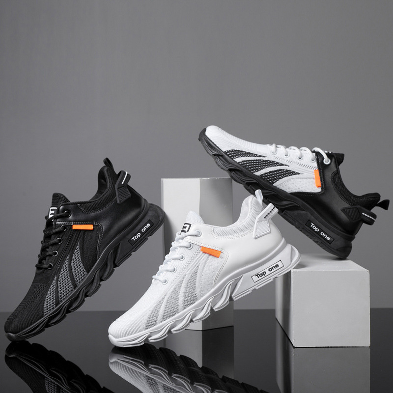 Sanfordz Men's Mesh Color-block Lace-up Sneakers Casual Lightweight Breathable Sports Shoes - Image 3