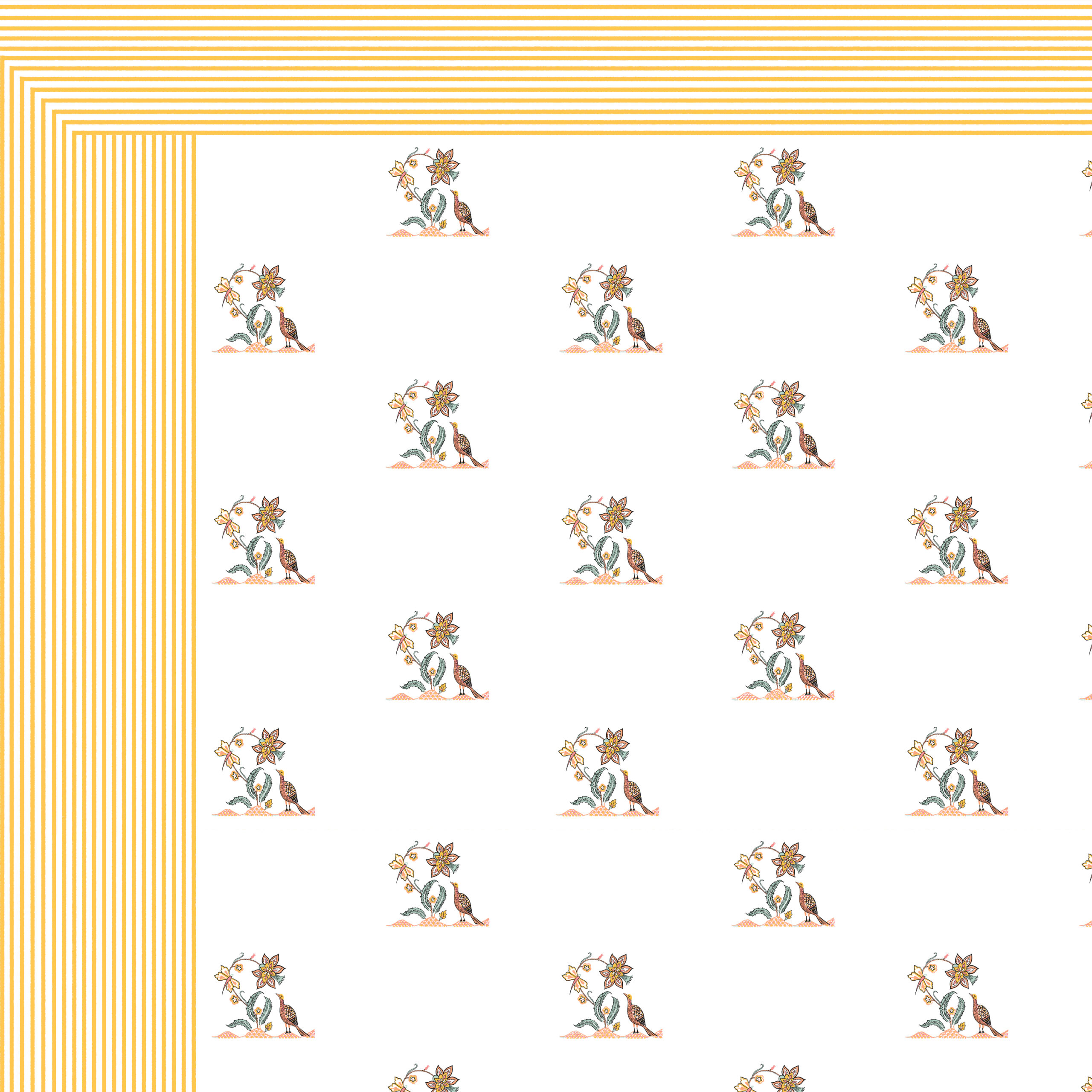 Sneha King Size Pure Cotton Yellow Floral