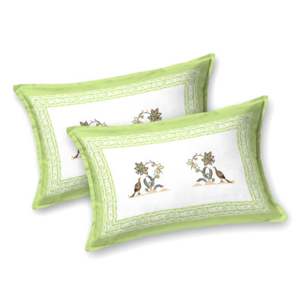 Sneha King Size Pure Cotton White Sea Green