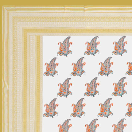 Sneha King Size Pure Cotton Orange Floral