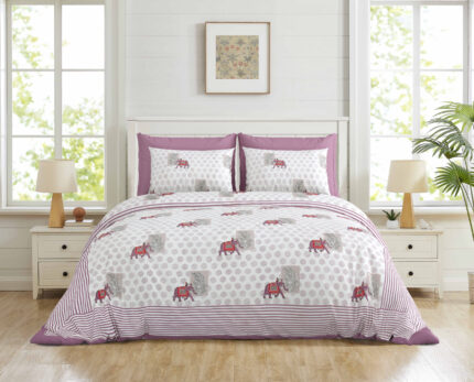 Sneha King Size Pure Cotton Pink Floral