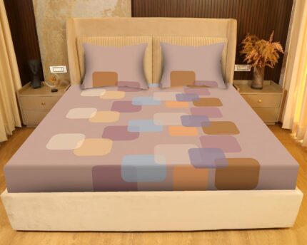 SANFORDZ Queen size bed sheet (SZ-1466-Pink Digital)230*250 Cm