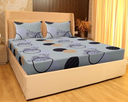 SANFORDZ Queen size bed sheet (SZ-1465-Grey Digital)230*250 Cm