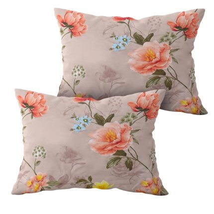 SANFORDZ Queen size bed sheet (SZ-1452-Peach-pink-floral)230*250 Cm