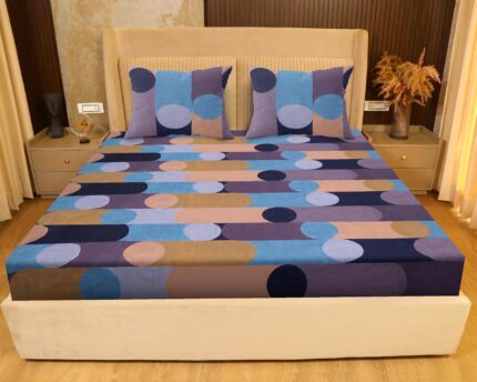 SANFORDZ king size bed sheet (SZ-1355-Pink/Blue) 250*275cm