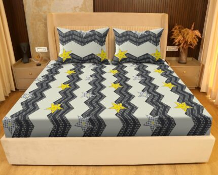 SANFORDZ king size bed sheet (SZ 1356 zigzag) 250*275cm