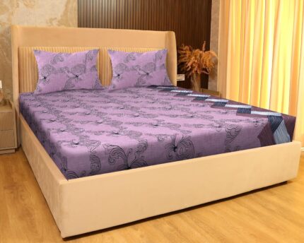 SANFORDZ Queen size bed sheet (SZ-1463-pink Zig-Zag)230*250 Cm