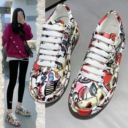 Women’s Fashion Platform Casual Shoes Painted Sneakers